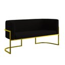 Ver imagem 1 de Sofá Namoradeira 2 Lugares Moderna Base Metal Gold Balaqui Preto