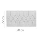 Ver imagem 2 de Painel Estofada Istambul Botão Capitonê 90cm Solteiro para Cama Box Quarto Corino Branco - Gat