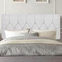 Ver imagem 1 de Painel Estofada Istambul Botão Capitonê 90cm Solteiro para Cama Box Quarto Corino Branco - Gat