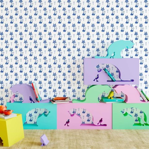 Papel de Parede Infantil - Gatinhos 1 Arte Destaque 1,50 Metros