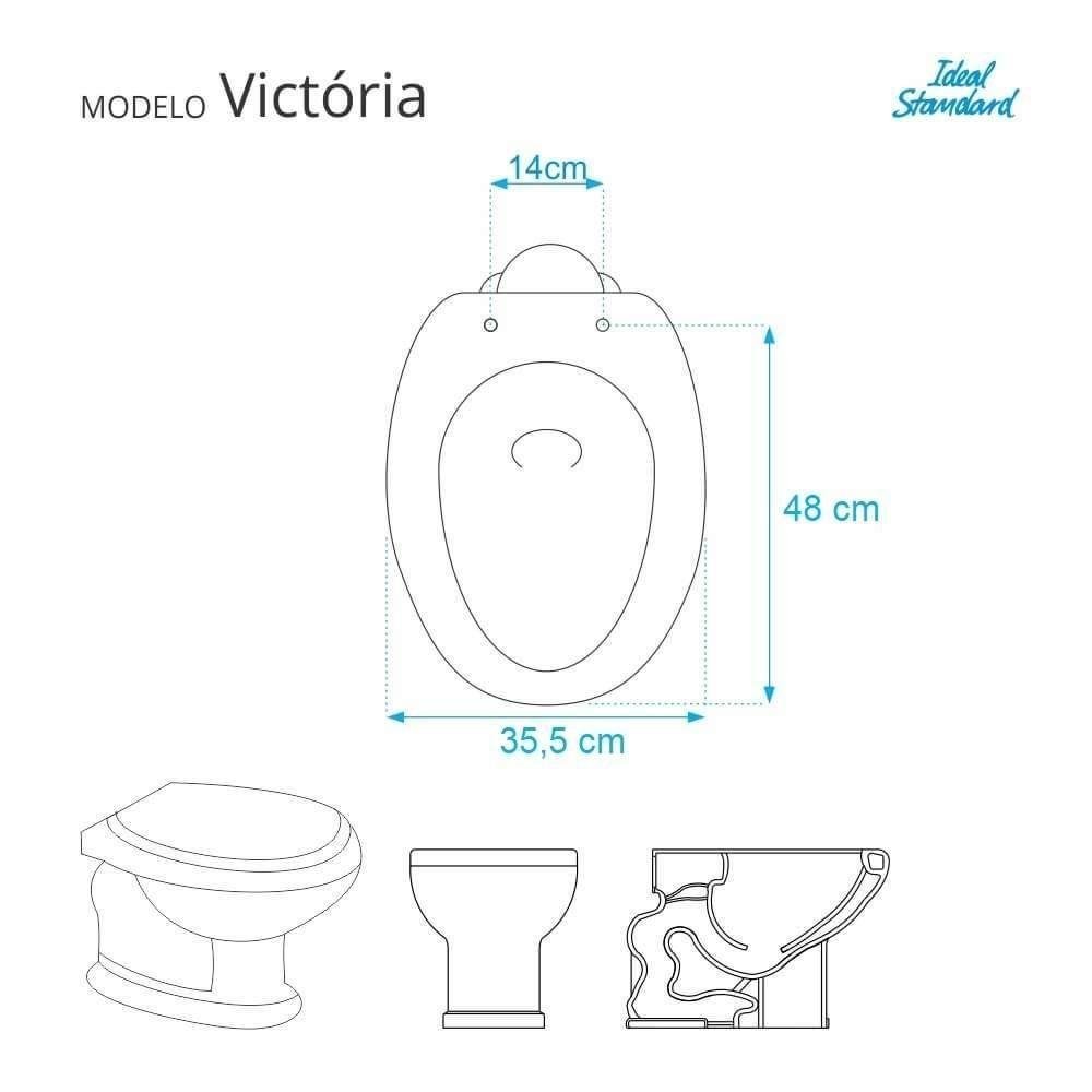 Assento Sanitário Laqueado Soft Close Victoria Cobalto (azul Escuro) para Vaso Ideal Standard - 5