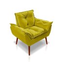 Ver imagem 5 de Kit C-2 Poltronas Opala + 01 Puff Opala Elegante Suede Amarelo