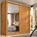 Ver imagem 1 de Guarda Roupa Casal 2 Portas de Correr Flex 3 Gavetas e Espelhos 151,5cm Mali 100% MDF
