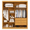 Ver imagem 3 de Guarda Roupa Casal 2 Portas de Correr Flex 3 Gavetas e Espelhos 151,5cm Mali 100% MDF