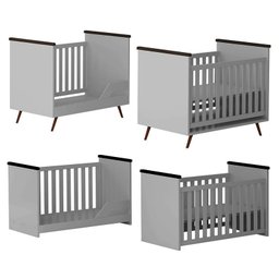 Berço Mini Cama Retrô Melinda Cinza - PR Baby - 3