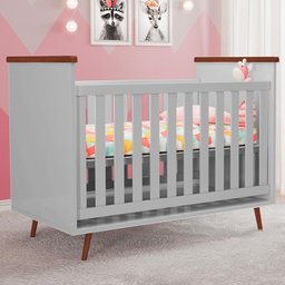 Berço Mini Cama Retrô Melinda Cinza - PR Baby - 2