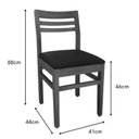 Ver imagem 3 de Kit 6 Cadeiras para Sala de Jantar Rústicas com Assento em Corino Madeira Maciça Diamante Bege/Marrom