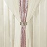 Cortina Amarilis Luxo Sala Quarto Varão Jacquard Acetinado Seda Voal 3,00 x 2,50 Metros - Rosê e  - 2