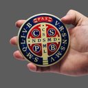 Ver imagem 4 de Adesivo Medalha de São Bento Colorido Resinado Fornecedor 6 F6-ct7-162
