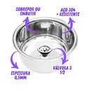 Ver imagem 3 de Mais Resistente! Cuba Inox Aço 304 C/ Brilho Tamanho 30x15cm