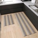 Ver imagem 3 de Tapete Cozinha Jogo 2 Peças Passadeira 1,30m X 0,45m Capacho 0,65m X 0,45m Antiderrapante Rústico