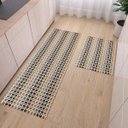 Ver imagem 1 de Tapete Cozinha Jogo 2 Peças Passadeira 1,30m X 0,45m Capacho 0,65m X 0,45m Antiderrapante Rústico