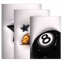 Ver imagem 3 de Kit 3 Quadro Decorativo Sinuca Estrela Bola 8 Sorte Quarto Qualidade Premium Moderno 28x20cm