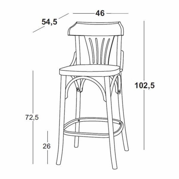 Cadeira Madeira Maciça Alta 102,5cm Opzione Maxima - 2