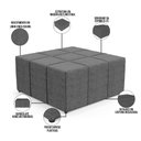 Ver imagem 3 de Puff Decorativo para Sala de Estar Quadrado Milano 90x90cm W01 Linho Cinza Escuro - Lyam Decor