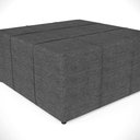 Ver mais imagens de Puff Decorativo para Sala de Estar Quadrado Milano 90x90cm W01 Linho Cinza Escuro - Lyam Decor