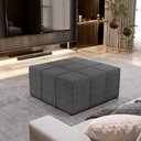 Ver imagem 1 de Puff Decorativo para Sala de Estar Quadrado Milano 90x90cm W01 Linho Cinza Escuro - Lyam Decor