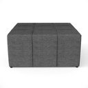 Ver imagem 5 de Puff Decorativo para Sala de Estar Quadrado Milano 90x90cm W01 Linho Cinza Escuro - Lyam Decor