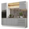 Armário de Cozinha Completa 240cm Branco/Cinza Lux Madesa 02 - 3