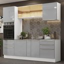 Ver imagem 1 de Armário de Cozinha Completa 240cm Branco/Cinza Lux Madesa 02