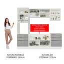 Ver imagem 6 de Armário de Cozinha Completa 240cm Branco/Cinza Lux Madesa 02
