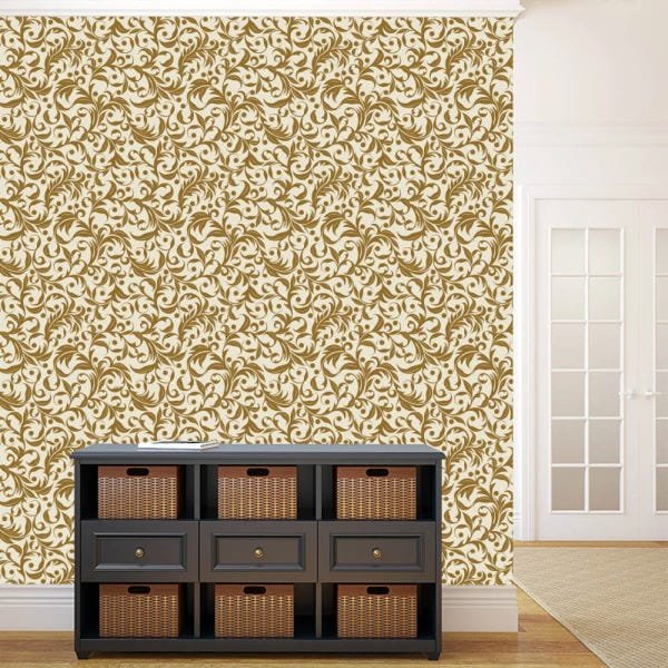 Papel de Parede Adesivo - Folhagem Marrom - 008ppn - 1