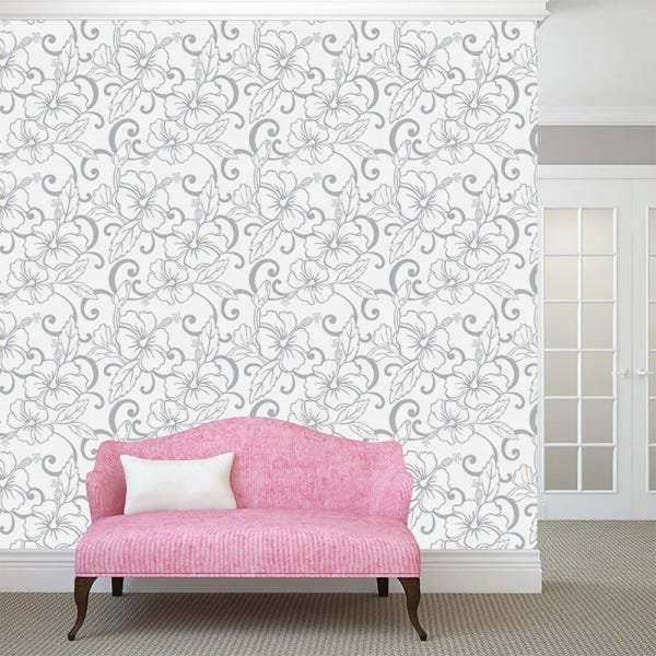 Papel de Parede Adesivo - Hibiscos - 079ppf - 1