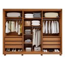 Ver imagem 4 de Guarda-Roupa Casal 6 Portas 6 Gavetas com Espelho e Pés MDF 270cm Suavitá Amêndoa Clean