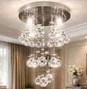 Ver imagem 1 de Lustre Plafon Cristal Legítimo Redondo 24 Cm em Camadas - Transparente