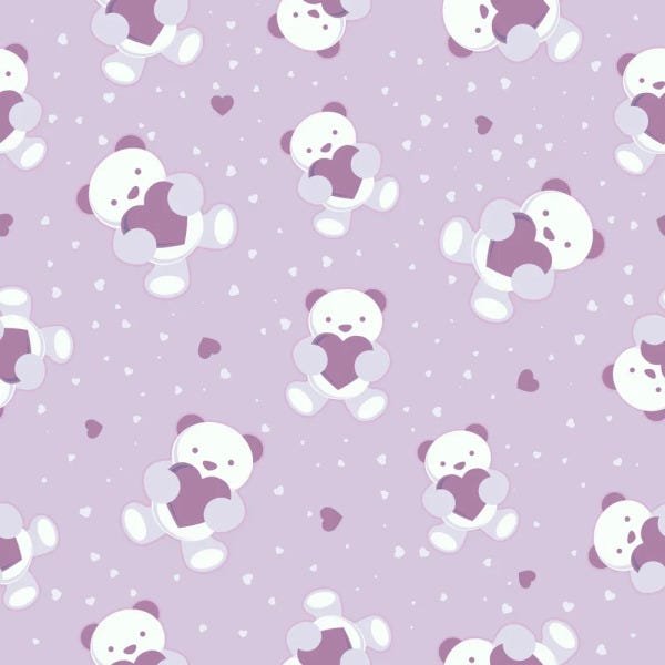 Papel de Parede Adesivo - Ursos e coração Rosa - 042ppb - 2