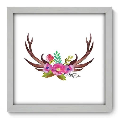 Quadro Decorativo - Deer Horn - 109qdsb - 1