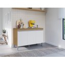 Ver imagem 2 de Balcão de Cozinha Manu + Tampo 120cm Cor Amêndoa/branco - Ajl Móveis