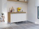 Ver imagem 2 de Balcão de Cozinha Manu + Tampo 120cm Cor Amêndoa/branco - Ajl Móveis