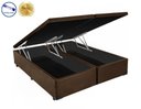 Ver imagem 2 de Cama Box Baú Casal Bi-Partido Green Marrom + Colchão Espuma D33 138x188x8