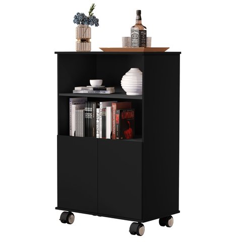 Armário Espanha Organizador Multiuso 2 Portas com 2 Prateleiras:black
