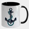 Caneca Branca com Interna Preta Y5 Ancora Marinheiro Desenho Umbanda - 1