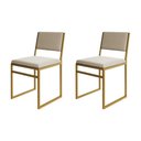 Ver imagem 1 de Kit 2 Cadeiras de Jantar Industrial Isa Assento Veludo Bege Base Dourado