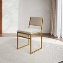 Ver imagem 2 de Kit 2 Cadeiras de Jantar Industrial Isa Assento Veludo Bege Base Dourado