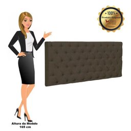 Cabeceira Painel Cristal para Cama Box Casal 1,60 m Suede Chocolate Amassado 1300 - D'Rossi - 4 Cabeceira Painel Cristal para Cama Box Casal 1,60 m Suede Chocolate Amassado 1300 - D'Rossi - 4