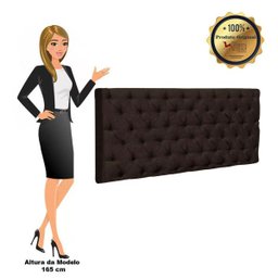 Cabeceira Painel Cristal para Cama Box Casal 1,60 m Suede Chocolate Animale 1401 - D'Rossi - 4