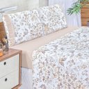 Ver imagem 4 de Jogo de Cama Lençol Casal Minuano 100% Algodão 4 Peças - Cáqui