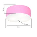 Ver imagem 2 de Plafon Cilíndrico Vivare Md-3005 Cúpula em Tecido 40x12cm - Bivolt Rosa-bebê 127/220v