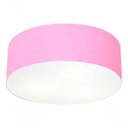 Ver imagem 3 de Plafon Cilíndrico Vivare Md-3005 Cúpula em Tecido 40x12cm - Bivolt Rosa-bebê 127/220v