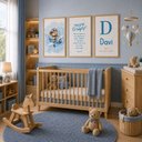 Ver imagem 1 de Kit Quadro Decorativo Infantil Ursinho Avião:30x45/Moldura Mel