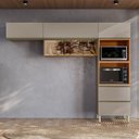 Ver imagem 2 de Cozinha Modulada Proença 3 Peças com Torre Quente 2 Fornos e Aéreo 80cm Nogueira Touch/nude Prime