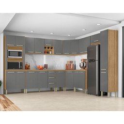 Cozinha Modulada Ambiente Ametista Composição 1 Freijó Gris - Kits Paraná - 1