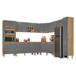 Cozinha Modulada Ambiente Ametista Composição 1 Freijó Gris - Kits Paraná - 2