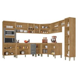 Cozinha Modulada Ambiente Ametista Composição 1 Freijó Gris - Kits Paraná - 3