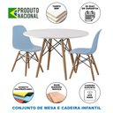 Ver imagem 2 de Conjunto de Mesa Eames Eiffel Madeira Infantil 68cm Redondo Branco 2 Cadeiras Azul
