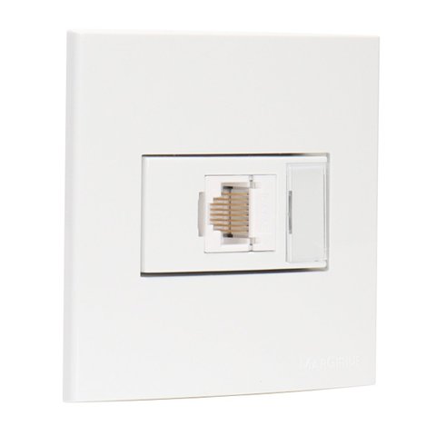 Tomada para Moveis Rj45 Cat5 70x70 Branca Sleek Margirius Cor:branca